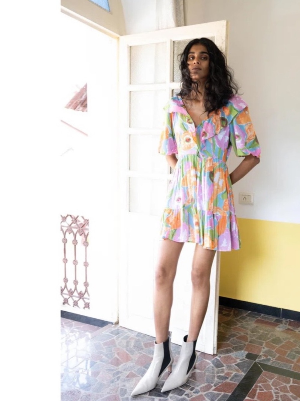 BANJANAN Scorpio Floral Dress in Euphoric Bloom women size